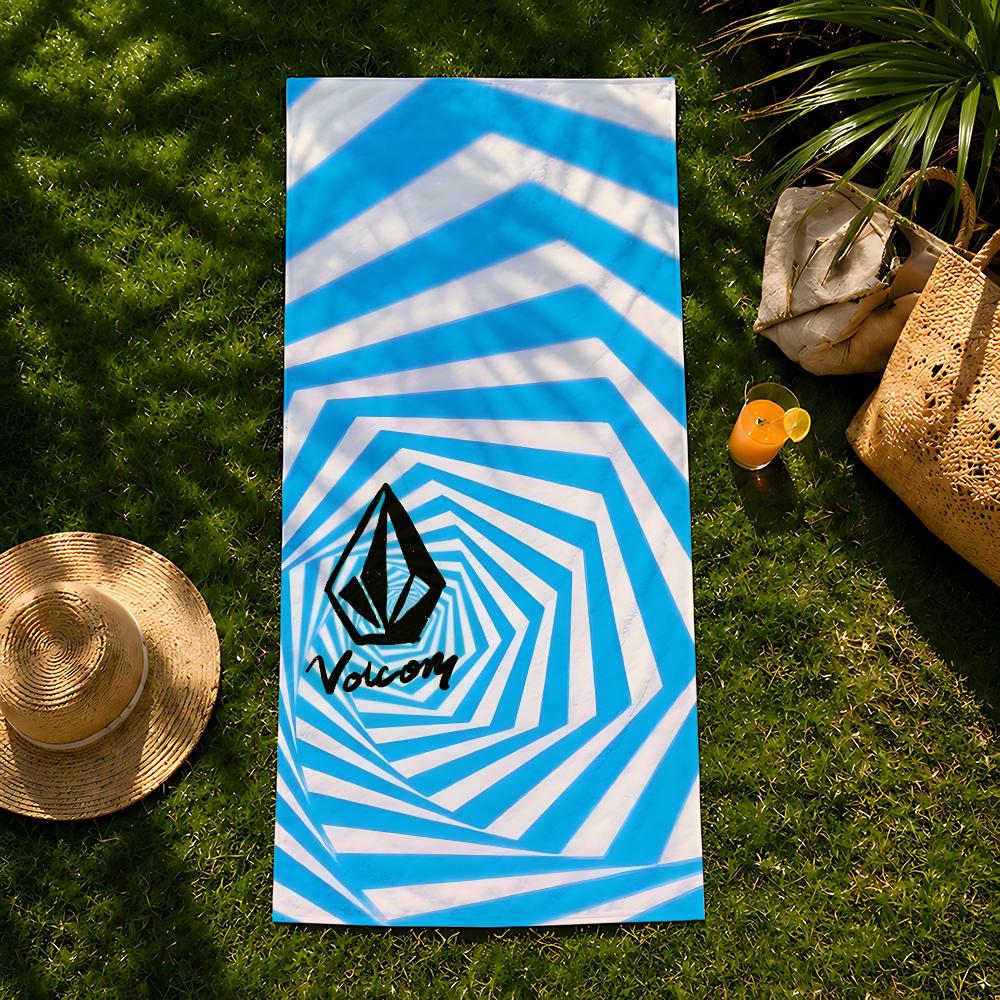 Бренд V-Volcom Полотенце пляжное, быстросохнущее впитывающее банное полотенце для плавания, спортзала, кемпинга, отдыха на природе