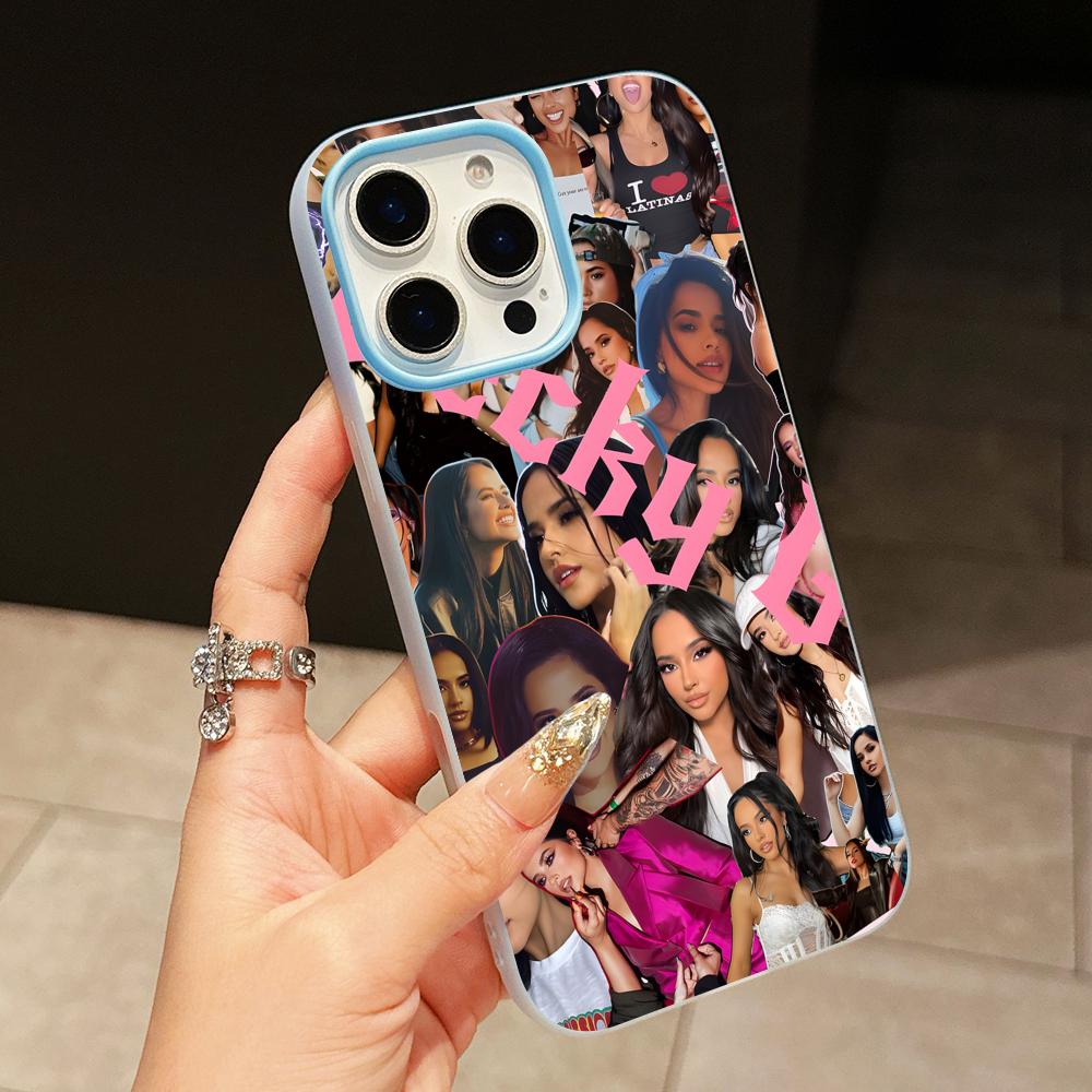 Fashion Becky G Jelly Double layer Light Blue Mobile Phone Case for iPhone 17 16 15 14 13 12 11 Air Pro Max Plus Protective
