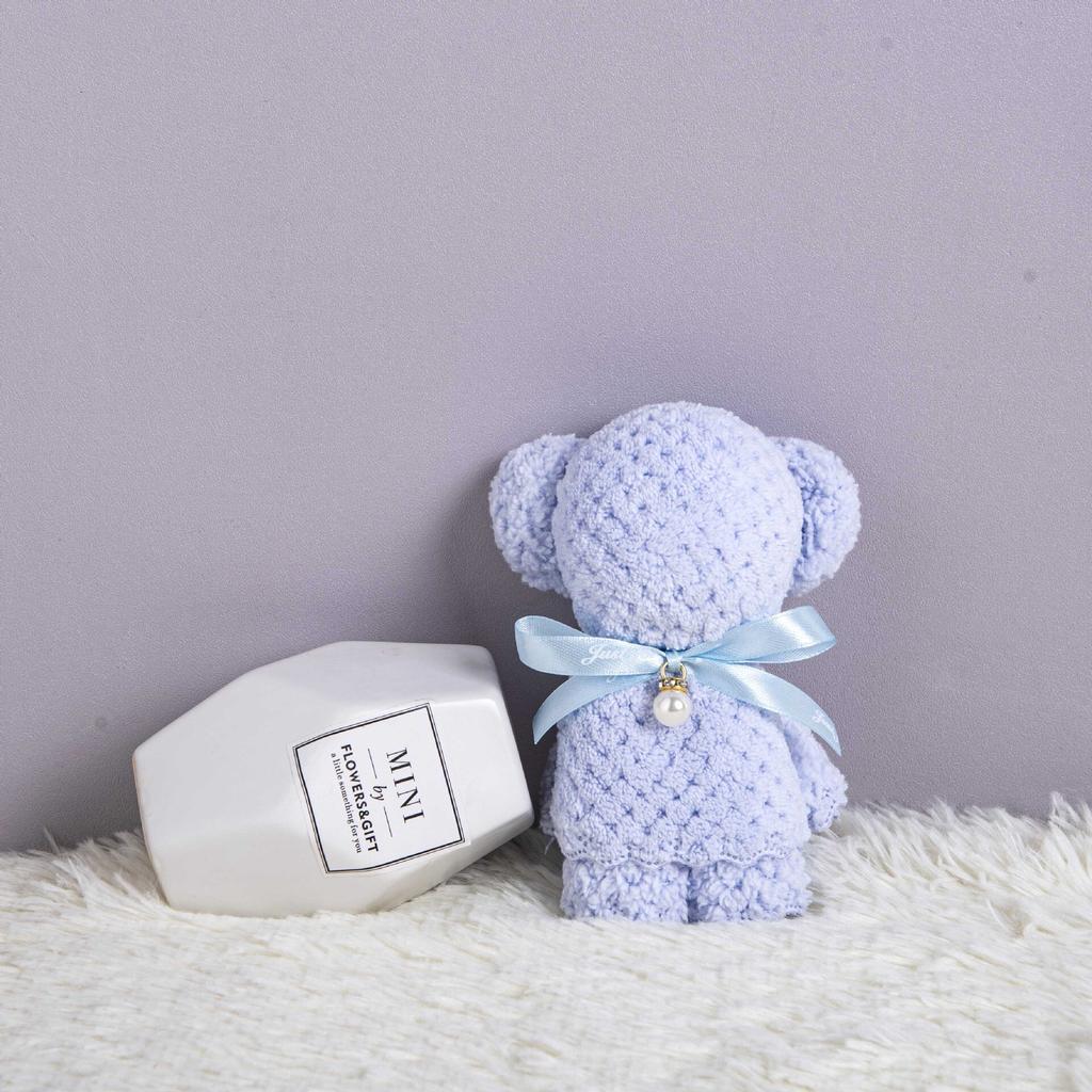 1 шт., милое коралловое бархатное полотенце с изображением медведя, квадратное полотенце для праздника, дня рождения, свадьбы, дня Святого Валентина, сувенир, подарок, бытовая тряпка для мытья посуды