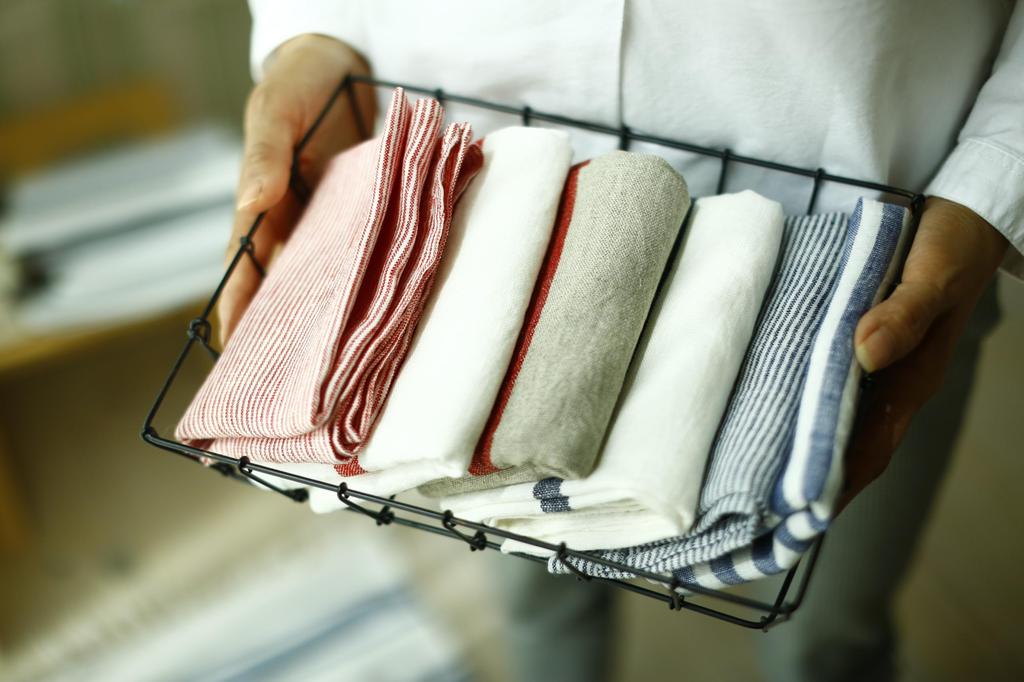 Fog Linen Work Кухонное полотенце Синий набор Лен в Michiko Fujiwara fog linen work 73330 MICHIKO.LIFE 3 штуки 100% [Сделано Литва]