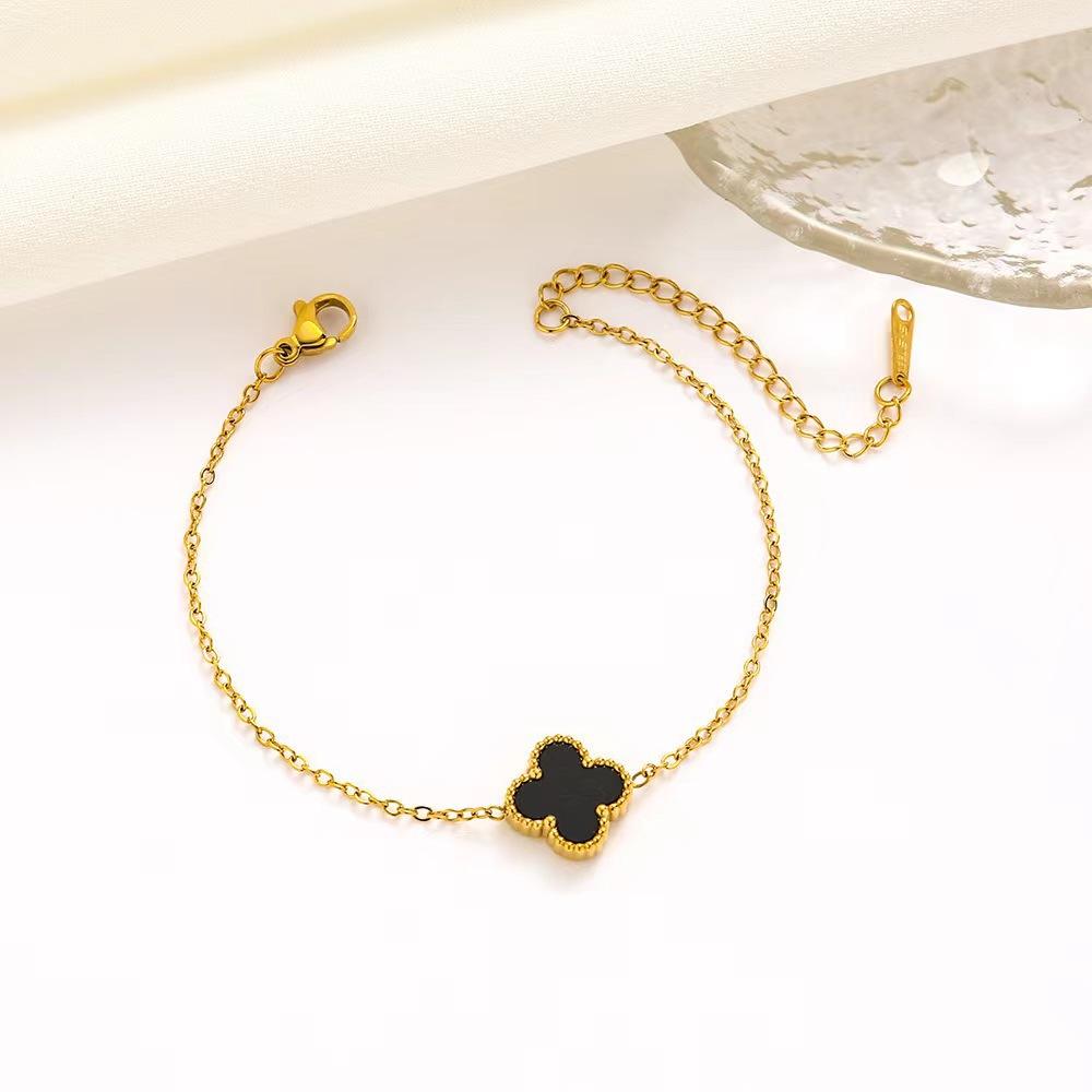 Браслет с одним цветком и двумя лепестками клевера, легкий, роскошный, простой, высокое чувство женской бижутерии