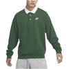 Nike Club Fleece Colorblock Long Sleeve Polo Men Tops Spruce-Green DX0538-323