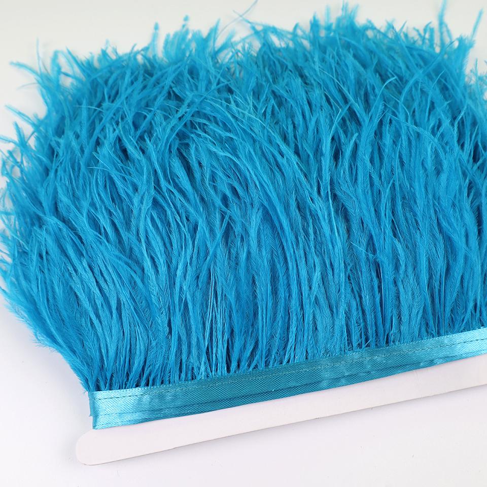 Отделка из перьев страуса 13-18 см, перья на кромке ленты, для DIY, свадебного шитья, украшения платья, поделок, аксессуаров