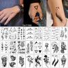 Small Fresh Tattoo Sticker, English, Alphabet Flower Butterfly Sketch Line, Waterproof Tattoo Sticker Tattoo