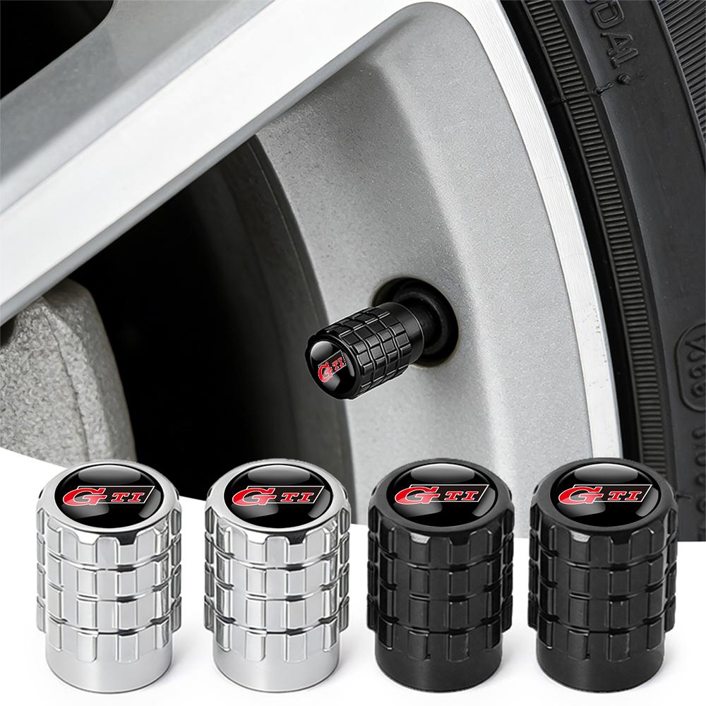 SVLHP1 4Pcs Aluminum Wheel Tire Valve Caps Dust Stem Cover Badge For Volkswagen GTI Golf Polo 6 7 Passat VW CC Tiguan T-ROC Jetta Taigo