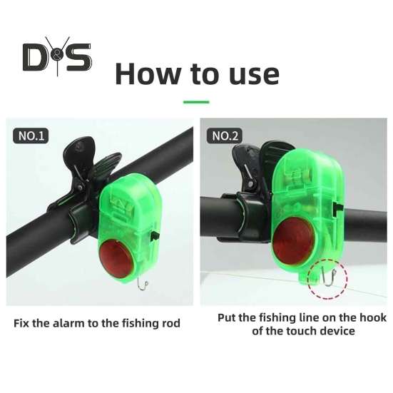 2 шт. Сигнализатор поклевки для рыбалки с силиконовым зажимом 80 дБ, ночной сигнализатор поклевки, светочувствительный электронный индикатор поклевки, датчик удара, светодиодная лампа для рыбалки