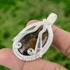 925 Sterling Silver Bauxite Stone Mother Wire Wrap Bezel Wedding Pendant Jewelry