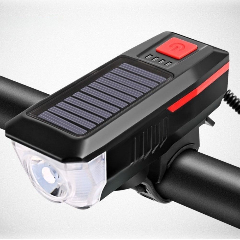 Power Display Bike Headlight 3 Modes Bike Front Lamp Portable Solar Bicycle Light Road Cycling
