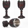 Medieval Double Dragon Wine Goblet Stainless Steel Beer Cup Drinking Vessel Double Dragon Heart Goblet/Mug Halloween Gift
