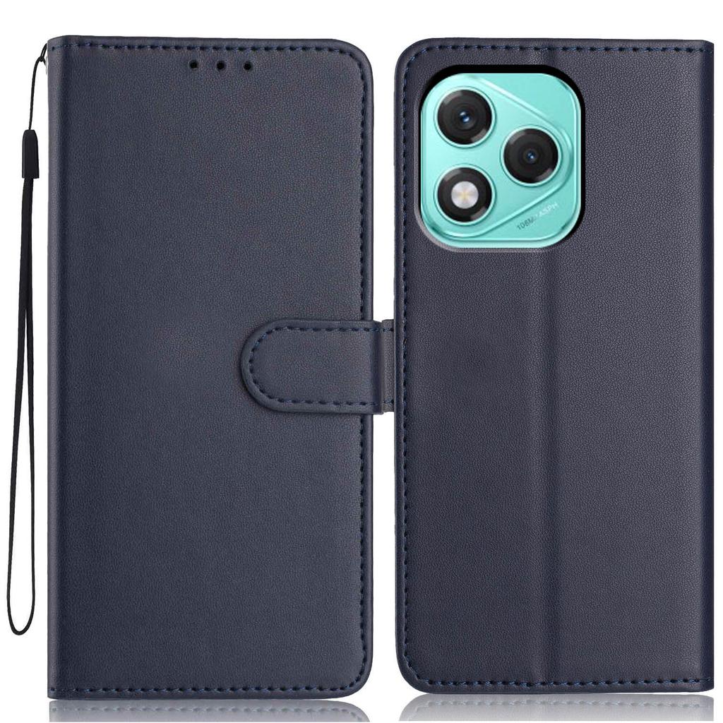 For Honor 400 Lite 5G Wallet Case with Strap/Multiple Card Slots Solid Color Leather Stand Phone Cover