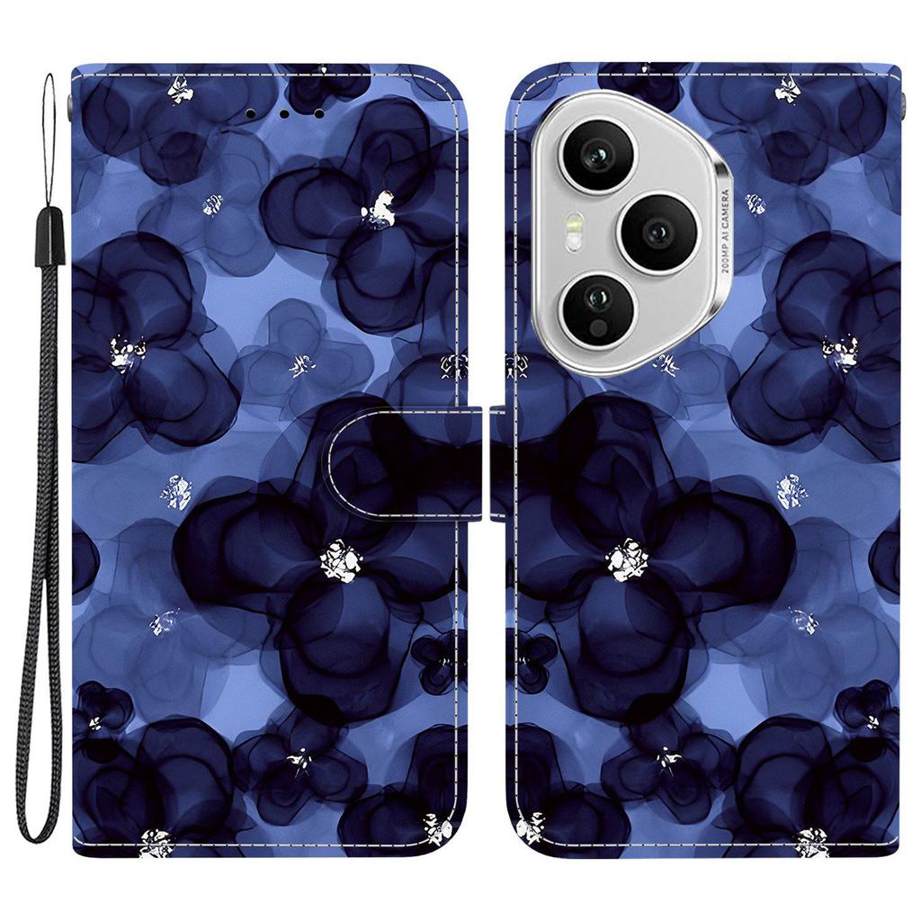 Для Honor 400 Pro 5G (Глобальный) Кожаный чехол-кошелек с принтом, подставка, чехол для телефона с ремешком