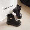 New Children's Boot Winter Warm Girls Black Boots School Versatile Thick Bottom Kids Fashion Ankle Cotton Boots Non-slip Causal