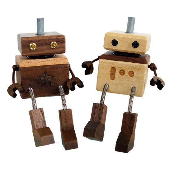 Car Air Fresheners Wooden Robot Figurine with Swinging Legs Car Outlet Ventilation Perfume Clips Car Dashboard Decoration