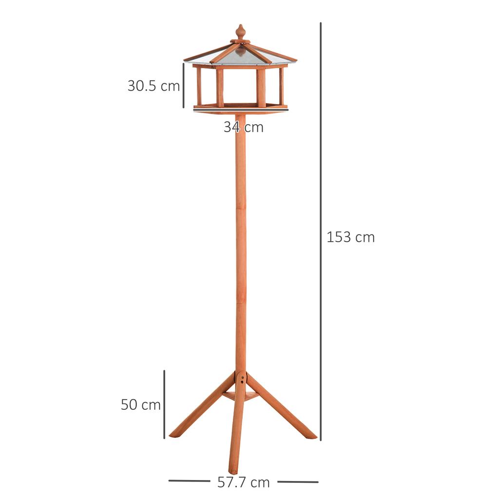 Wooden Bird Table for the garden Feeding Station, 153Hcm
