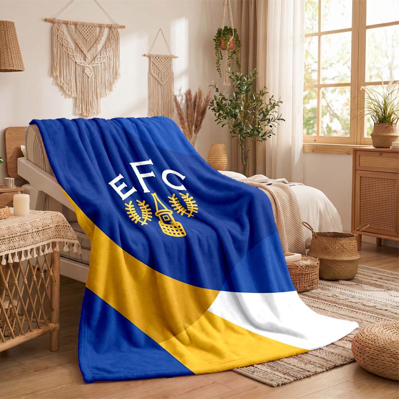 Everton Football Print Flannel Blanket Soft Warm Sofa Bed Throw Blanket For Home Office Bedroom