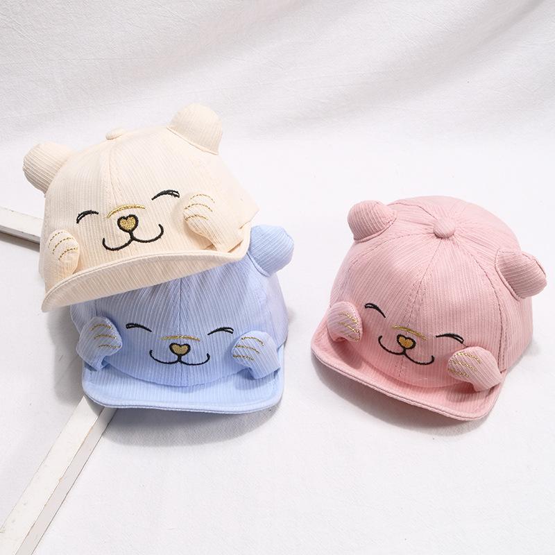 Новая детская бейсболка с милым мультяшным животным медведем, детские бейсболки для детей 1-5 лет, весна-лето, солнцезащитные шапки для мальчиков и девочек, хлопковая детская шапка