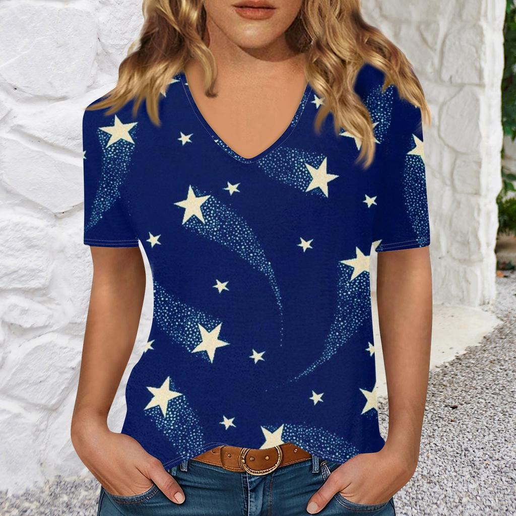 T Shirts Short Sleeve V Neck Tees For Women Fashion Tops Trendy Lightweight Soft Casual Summer Top