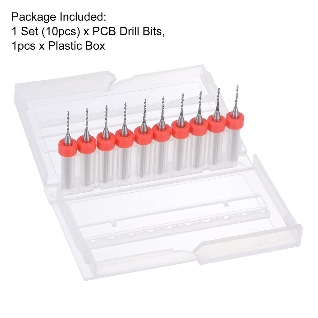 uxcell Micro PCB Drill Bit Set 3.175mm Shank 0.95mm Solid Tungsten Carbide CNC Engraved
