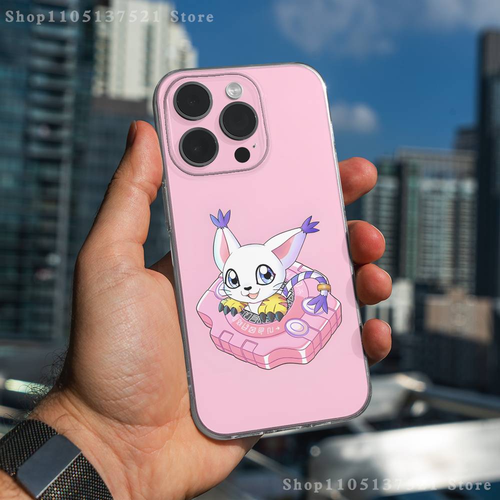 Cartoon D-Digimon Phone Case For iPhone 17,16,15,14,13,12,11 Pro,Max,Plus,X,XS,XR,SE4,E Mini Transparent Soft Cover
