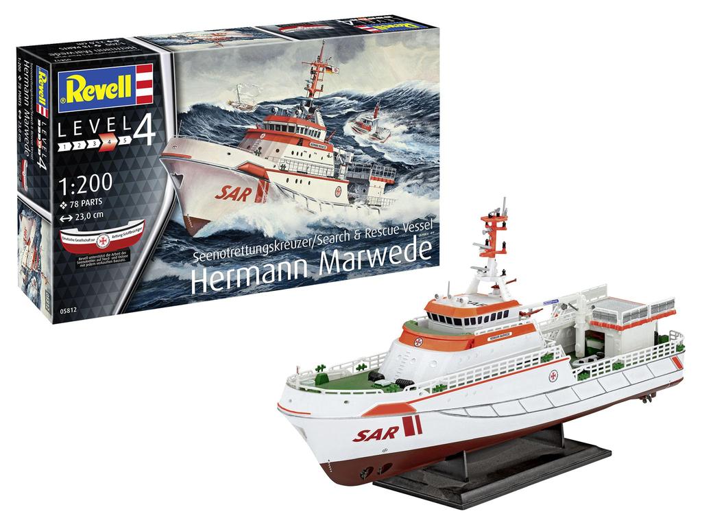 German Revell DGzRS Hermann Melbede Rescue Boat Plastic Model 1/200