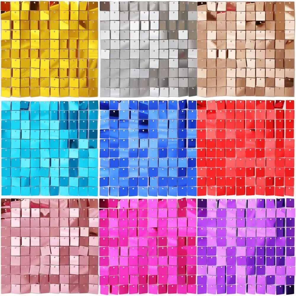 Baby Shower Sequin Backdrop Glitter Square Backdrop Decoration Panels New Sequin Panel Wall Decor