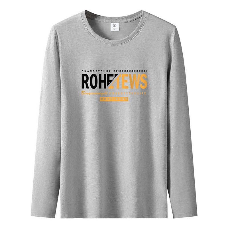Осенне-зимняя повседневная мужская футболка с длинным рукавом из чистого хлопка S-5XL Мужская толстовка