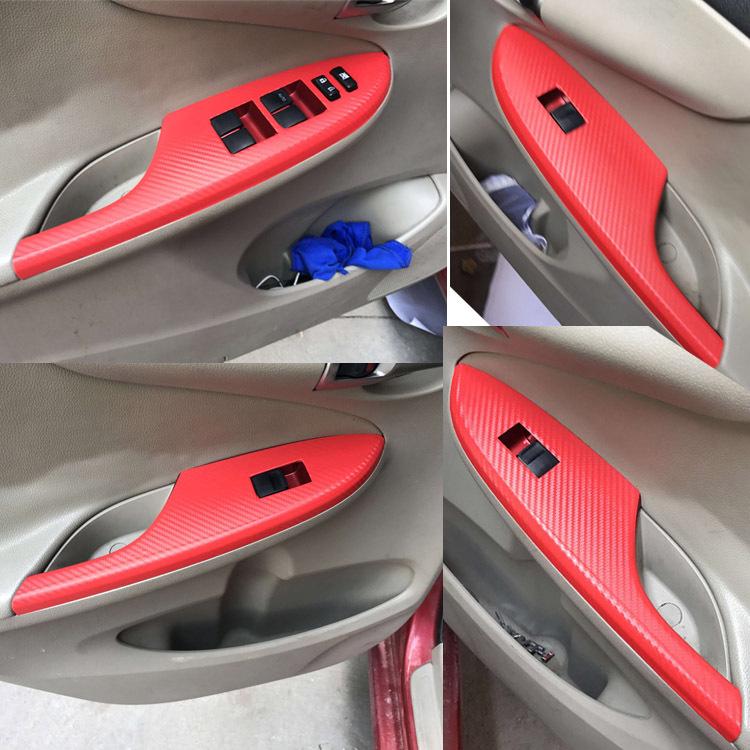 Carbon Fiber Door Handle Stickers for 2007-2013 Corolla Interior Modification
