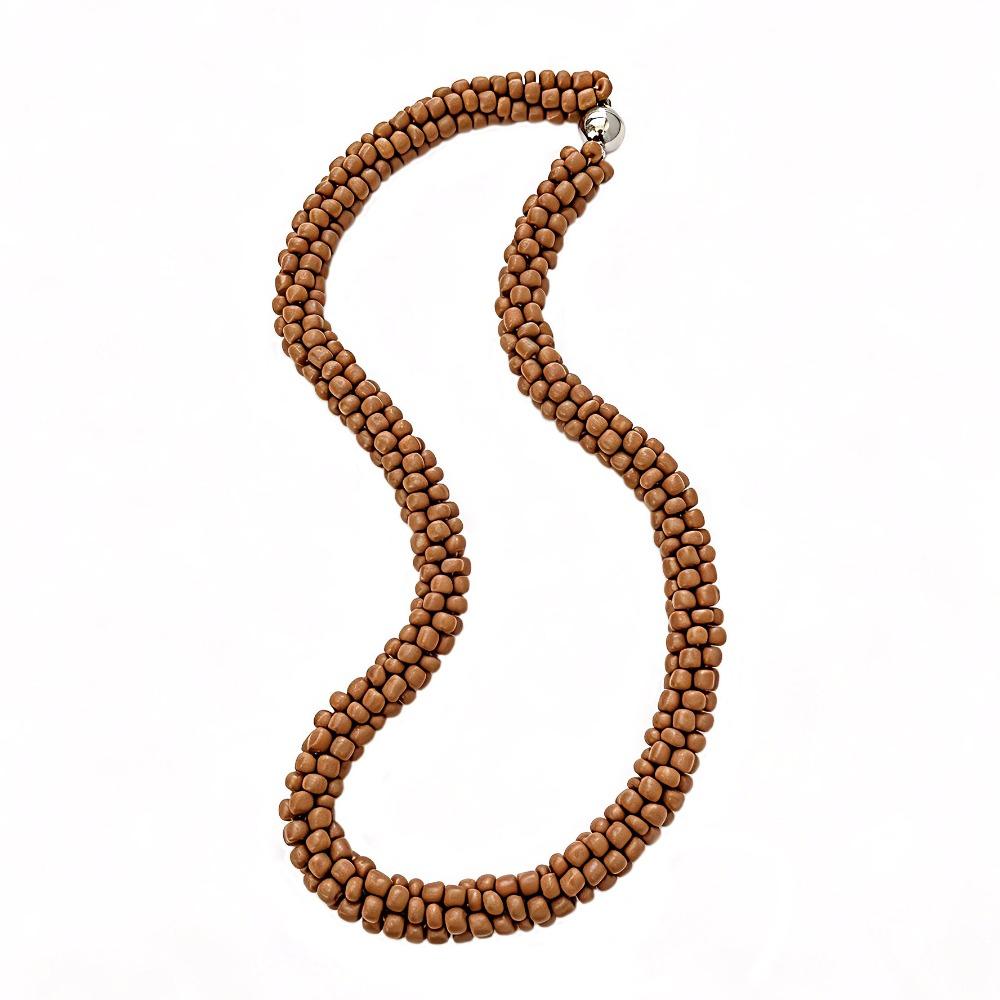 Multi-Layer Beads Women's Necklace Stainless Steel Magnetic Clasp Bohemian Necklace  Party