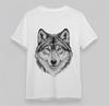 Men's T-shirt With Black Wolf Head Art Graphic Unisex 100% Cotton Plus Size Tops