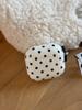 Черно-белый чехол в корейском стиле в горошек для Airpods Pro 3, для Airpods 3-го поколения, Защитная крышка с милым брелоком-сердечком, Противоскользящий, для Airpods 4-го поколения