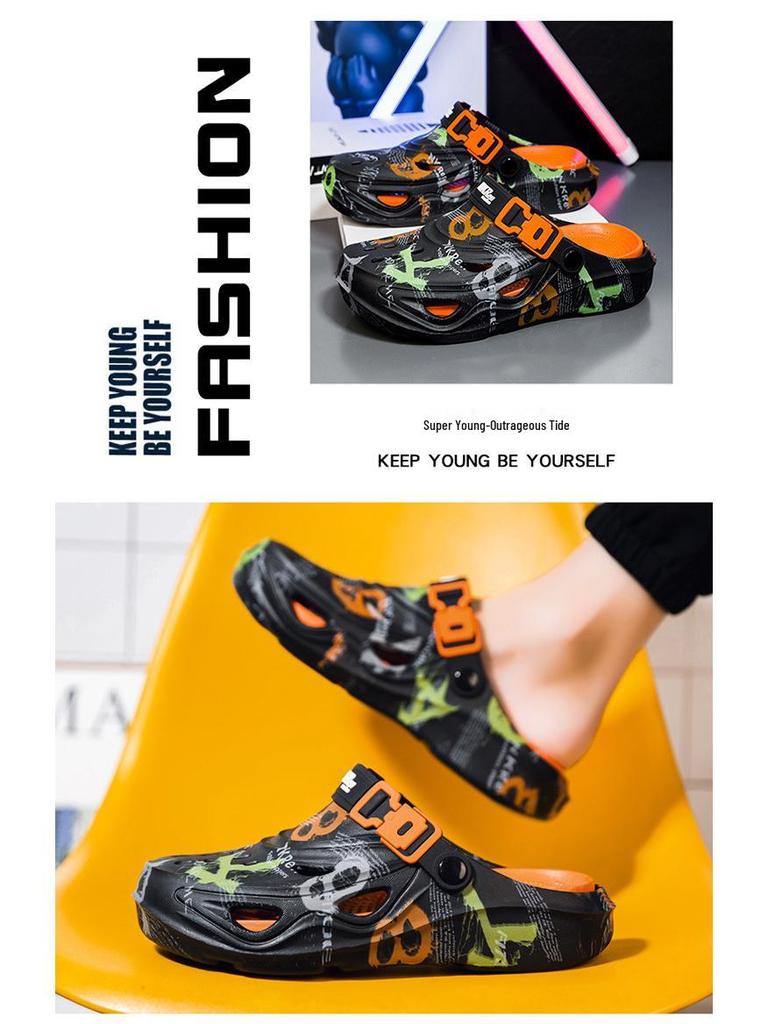 Мужские летние пляжные сандалии больших размеров: Нескользящие, Двусторонние, Повседневные Слипоны