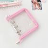 Photo Card 3-hole Photo Binder + 25 Double-sided Inserts + Heart Key Ring, Pink, 1 Piece