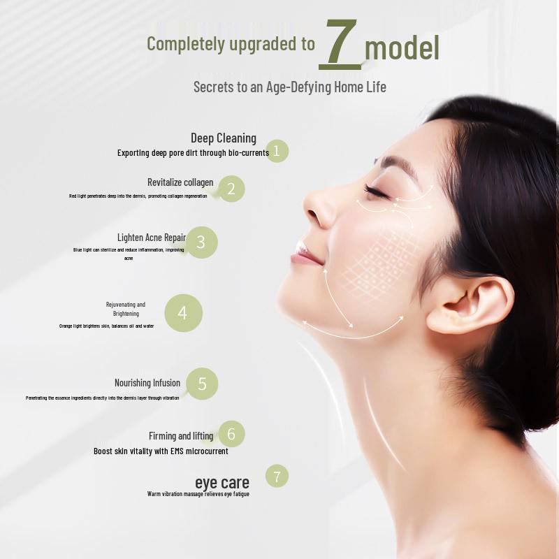 Фотонный Beauty-прибор EMS с цветотерапией для микротокового омоложения кожи