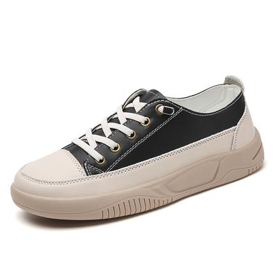 Модные женские кроссовки из коровьей кожи высшего слоя на шнуровке, обувь на плоской подошве, осень 2025, на мягкой подошве, удобные, универсальные, повседневные кроссовки