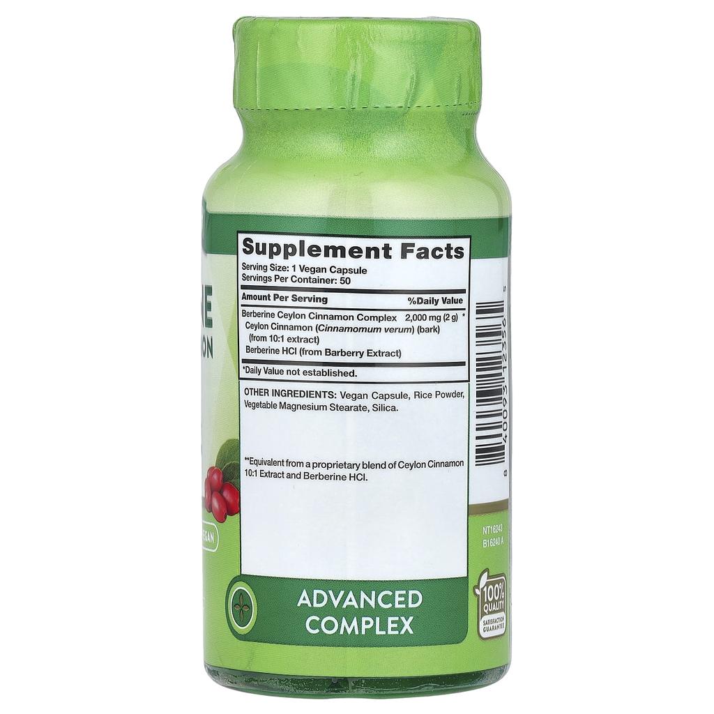Nature's Truth Berberine Ceylon Cinnamon Complex, 2,000 Mg, 50 Capsules