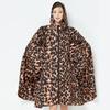 Fashion Big Size Women Leopard Raincoat Lightweight Rain Coat Poncho Ladies Waterproof Cloak Raincoats Adults Windproof Rainwear