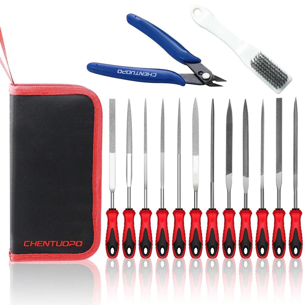 Steel File Set: Round, Half-Round, Flat, Triangular Metal Woodworking Grinding Tools