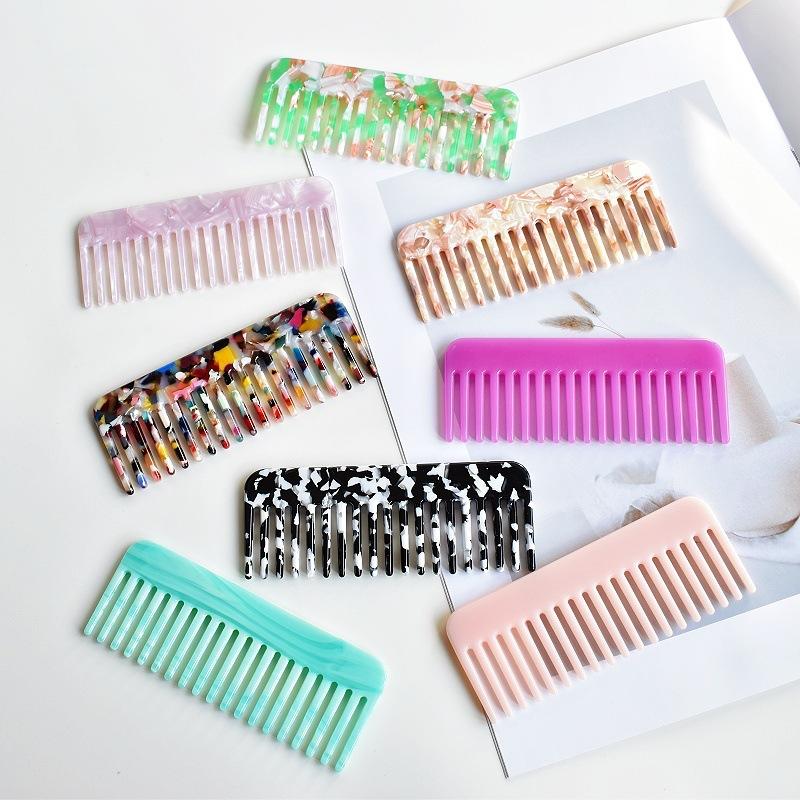 Popular Hair Combs In Europe and America, Hot-selling Acetic Acid Board Comb Anti-static Marble Pattern Hair Comb