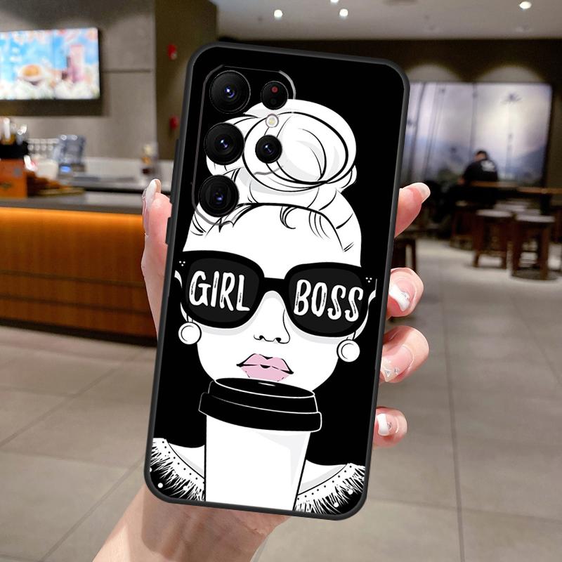Чехол для телефона 'Принцесса Женщина-Босс Кофе' для Samsung Galaxy S25 Ultra S24 S22 S21 S23 FE S9 S10 S20 Plus S24 FE Мягкая крышка