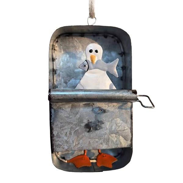 Жестяная банка сардин Причудливое подвесное украшение, Причудливая маленькая вещица, Забавные рыболовные украшения, Банка сардин Консервы Рыба Морепродукты AJAS