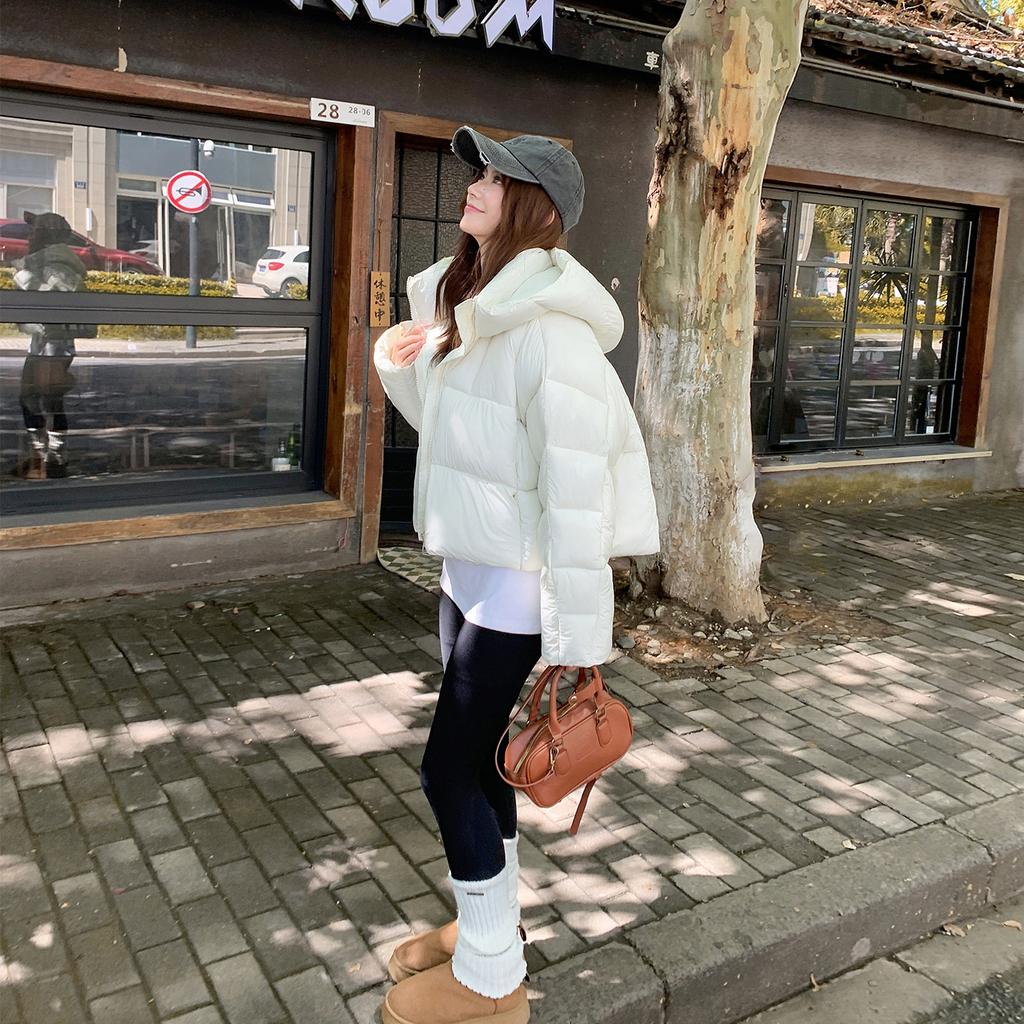 European high-end short hooded down cotton-padded clothes for women's winter clothes, new loose and thickened 100-tower cotton-padded jackets for th