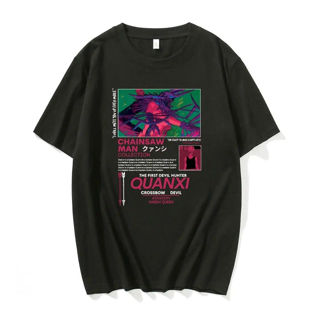 Футболка «Человек бензопилы» MAKIMA, футболка с японским аниме, футболки унисекс с рисунком манги, топы, забавная футболка с героями мультфильмов, унисекс, футболки в стиле хип-хоп, унисекс