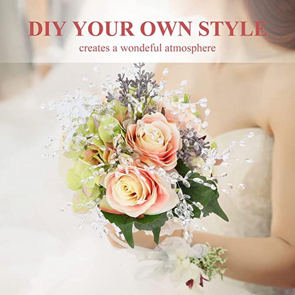 Party Water Drop Acrylic Crystal Flower Crystal Bud Branches Artificial Bouquet Craft Decoration