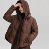 Hooded Padded Jacket Women's Short Fake Two-piece Down Padded Jacket Women's Loose Fashion Thick Padded Jacket Trend