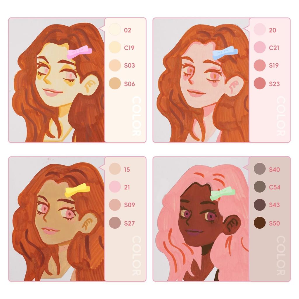 Arrtx Акриловая краска Кожа Реалистичная кожа Кисть для иллюстраций и Подходит для профессионалов и начинающих Маркеры, Тона, Набор из 30 цветов, Тона,