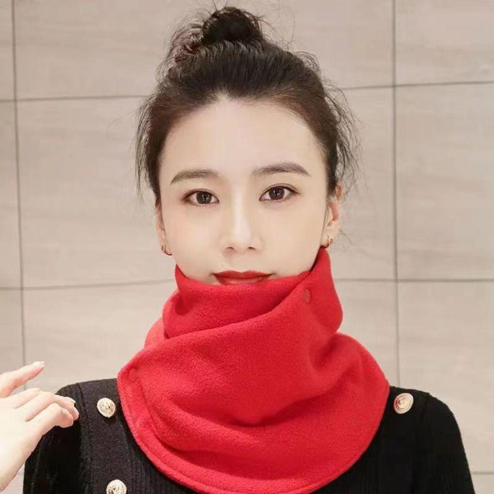 Multifunctional Fleece Neck Scarf Solid Color Plush Neck Cover Sweet Plush Neck Protector Winter