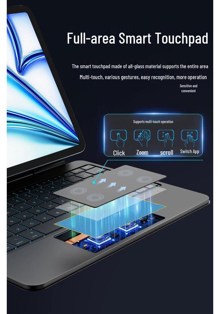Совместимый чехол-подставка для iPad Magic Keyboard A16 из алюминиевого сплава, Air 11, магнитный Pro11, защитная крышка для планшета 10-го поколения.