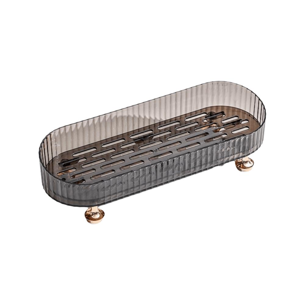 Anti-Slip Base Bathroom Vanity Tray Large Capacity Countertop Organizer Makeup Holder Bathroom Use