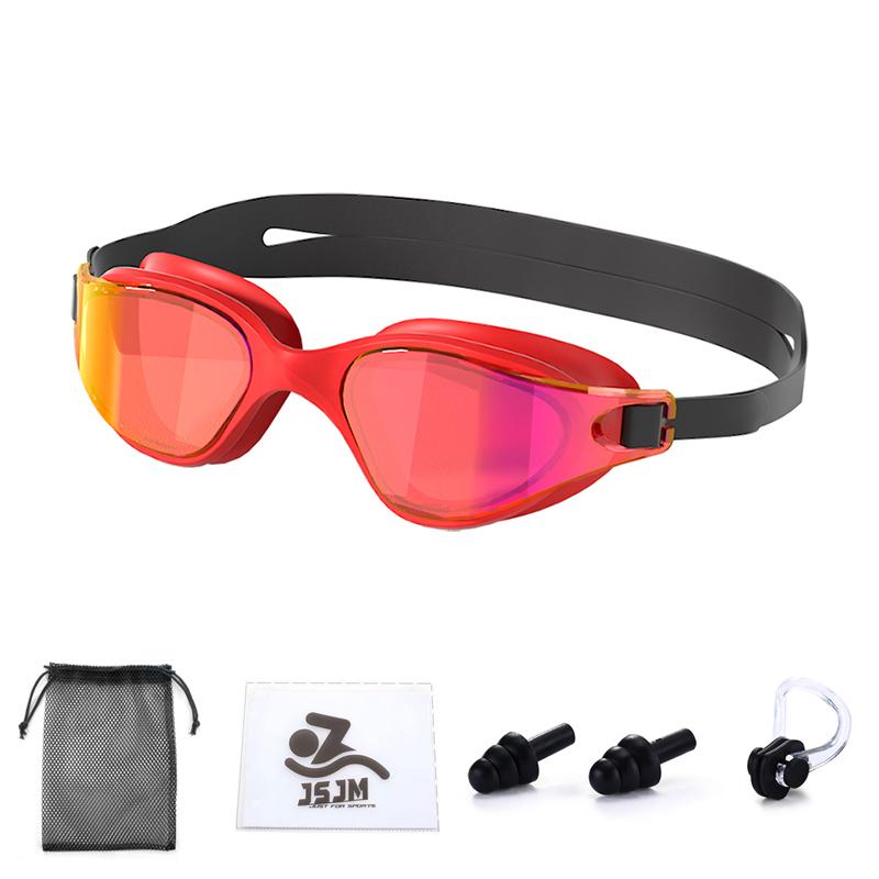 JSJM Новые очки для плавания HD Anti-Fog Профессиональные очки для плавания Силиконовые анти-УФ Регулируемые очки для плавания Взрослые унисекс