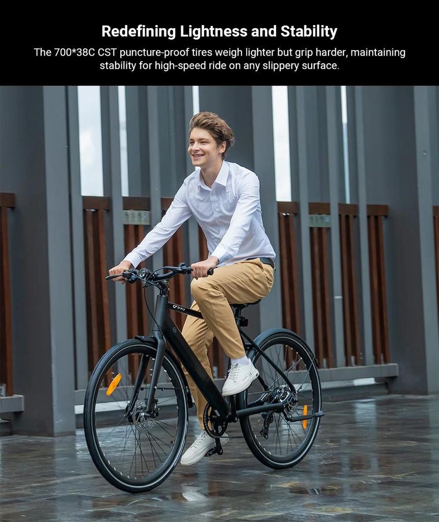 DYU Stroll 1 Electric Bike, 250W Motor, 36V 9Ah Battery, 700*38C CST Tire, 25km/h Max Speed, 100km Range